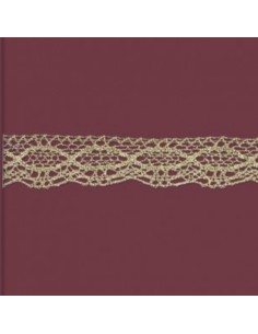 Encaje dorado metalizado 3 cm | Mercería Alfambra