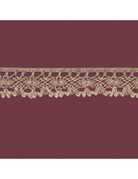 Puntilla encaje metalizado dorado 3 cm.