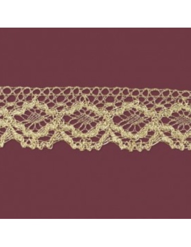 Encaje dorado metalizado 4 cm | Mercería Alfambra