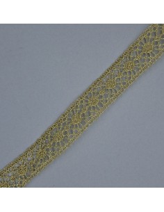 Puntilla encaje bolillo metalizado dorado 18 mm. 2