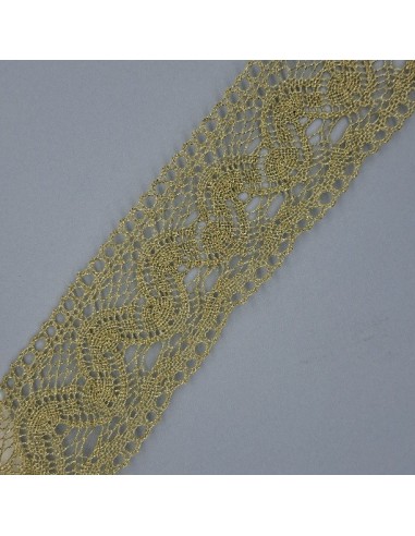 Encaje bolillo dorado metalizado 4,5 cm.
