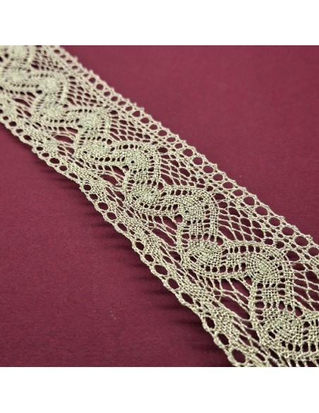 Puntilla encaje dorado metalizado 4,5 cm.