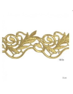 Galón dorado metalizado termoadhesivo 6 cm
