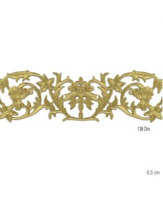 Galón dorado metalizado termoadhesivo 6,5 cm.