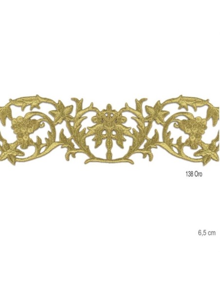 Galón dorado metalizado termoadhesivo 6,5 cm.