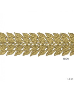 Galón termoadhesivo dorado metalizado 4,5 cm.