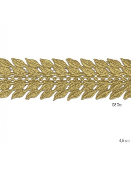 Galón termoadhesivo dorado metalizado 4,5 cm.
