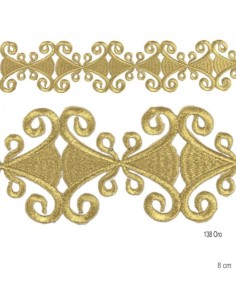 Galón dorado termoadhesivo metalizado 8 cm.