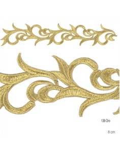 Pasamanería dorada metalizada termoadhesiva 8 cm.