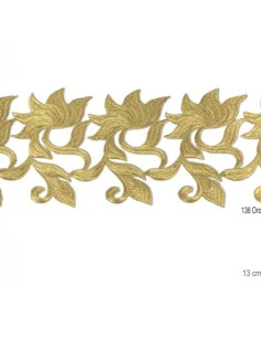 Galón pasamanería dorado metalizado 13 cm.