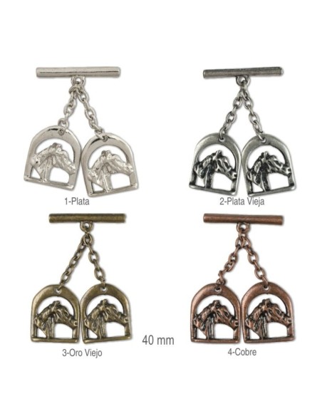 Cairel metálico estribos y caballos.