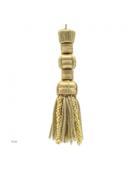 Borla dorada metalizada 15 cm