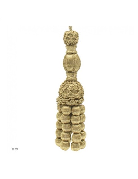 Borla dorada metalizada 14 cm