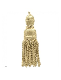 Borla metalizada dorada 10 cm