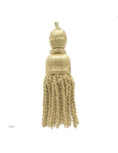 Borla metalizada dorada 10 cm