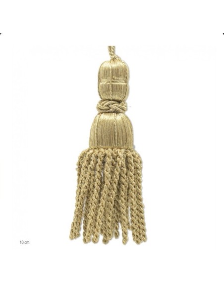 Borla dorada metalizada 10 cm