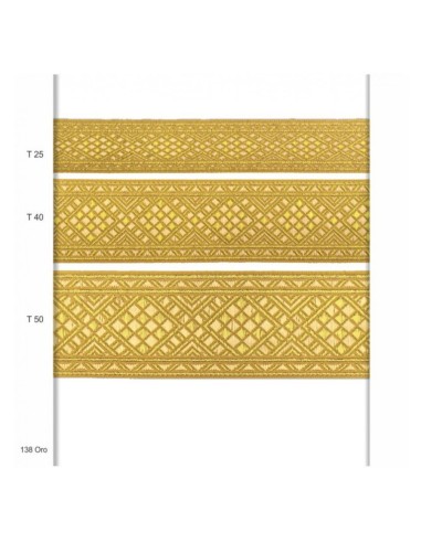 Galón dorado metalizado 25mm-40mm-50mm