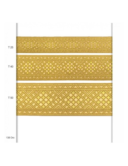 Galón dorado metalizado 25mm-40mm-50mm