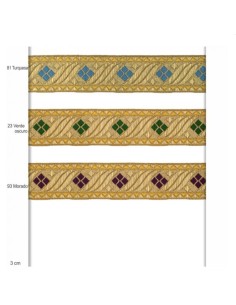 Galón metalizado dorado con color 2