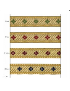 Galón metalizado dorado con color