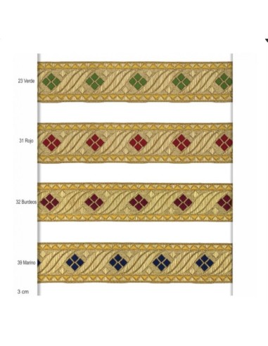 Galón metalizado dorado con color