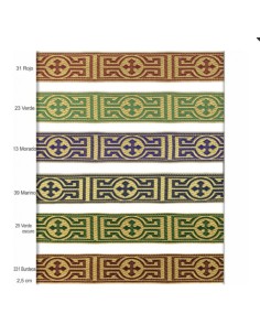 Galón metalizado oro y color cruz de 2,5 cm