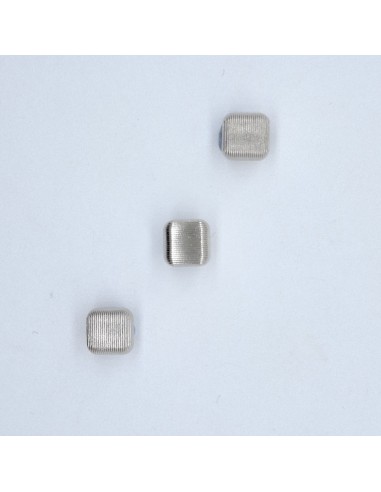 Botón plata cuadrado camisero T.16