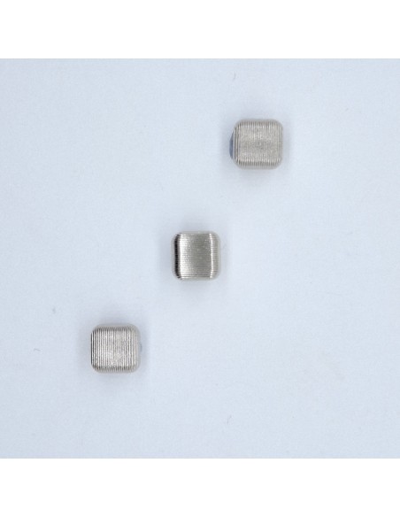 Botón plata cuadrado camisero T.16