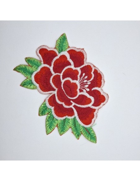 Flor bordada termoadhesiva