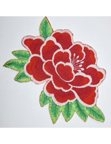Flor bordada termoadhesiva