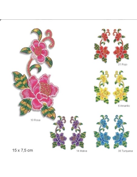 Aplicación flor termoadhesiva dos caras .