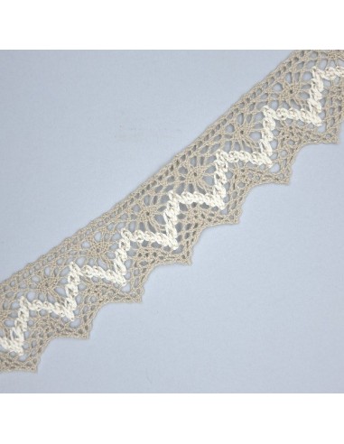 Encaje bolillo color lino 40 mm.