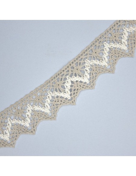 Encaje bolillo color lino 40 mm.