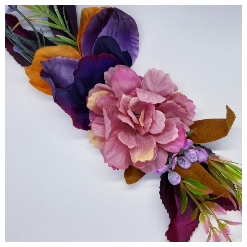 Aplique flores secas multicolor. 