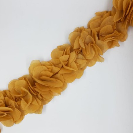 Tira flores organdí ocre