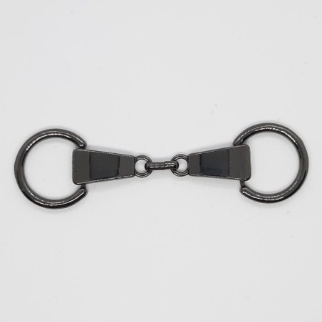 Broche metálico brillante negro pavonado