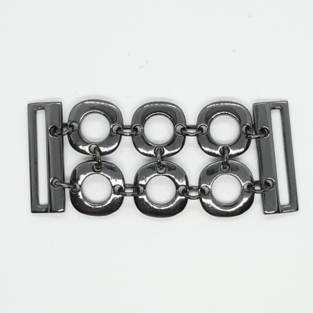 Aplique metálico círculos negro pavonado para cinturón