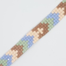 Tira brillante termoadhesiva verde multicolor.