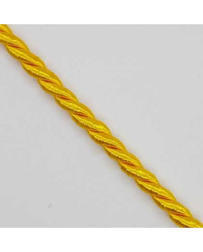 Cordón seda suave trenzado decorativo amarillo