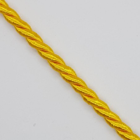 Cordón seda suave trenzado decorativo amarillo