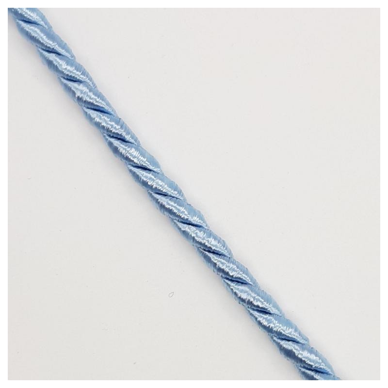 Cordón seda suave trenzado decorativo celeste