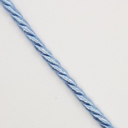Cordón seda suave trenzado decorativo celeste