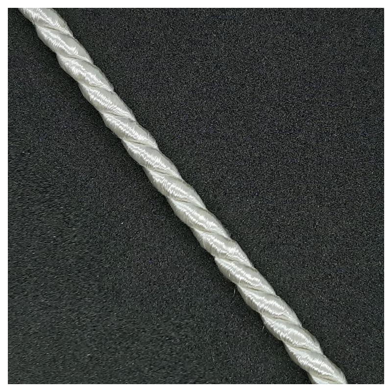 Cordón seda suave trenzado decorativo marfíl