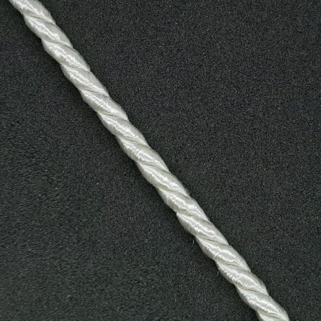 Cordón seda suave trenzado decorativo marfíl