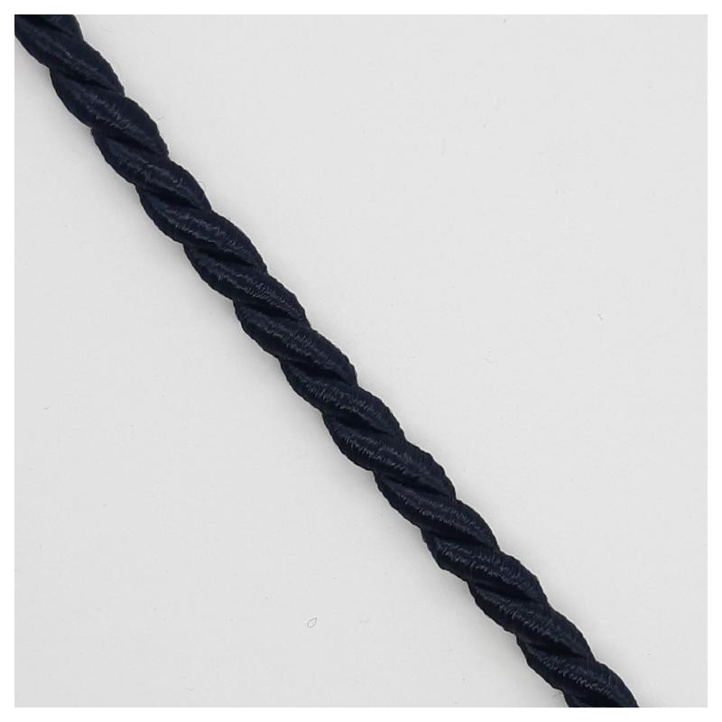 Cordón seda suave trenzado decorativo azul marino
