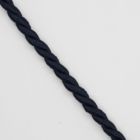 Cordón seda suave trenzado decorativo azul marino
