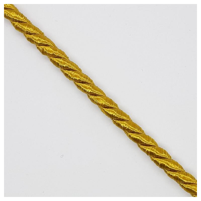 Cordón seda suave trenzado decorativo ocre