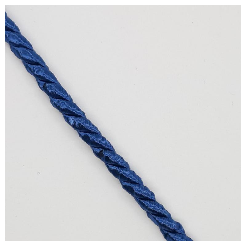 Cordón seda suave trenzado decorativo azulón
