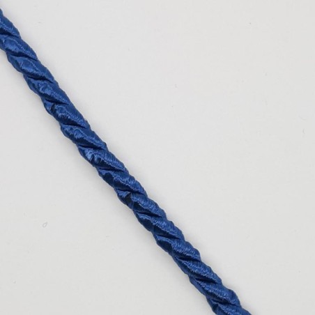 Cordón seda suave trenzado decorativo azulón