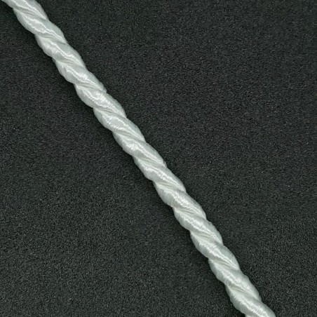 Cordón seda suave trenzado decorativo blanco